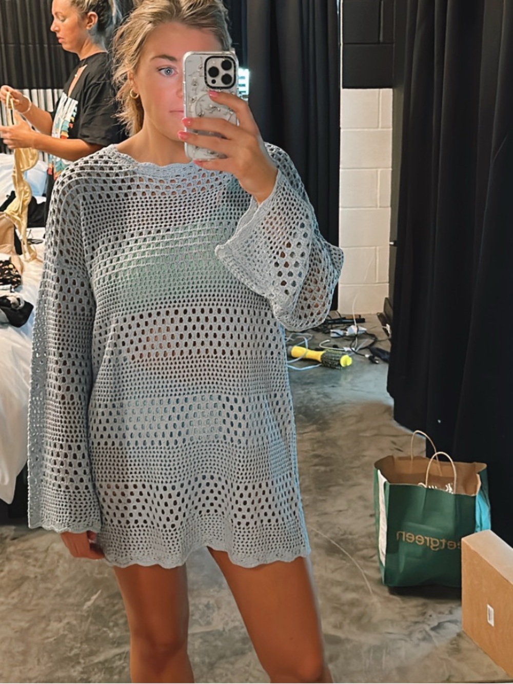 Open-Knit Swim Coverup